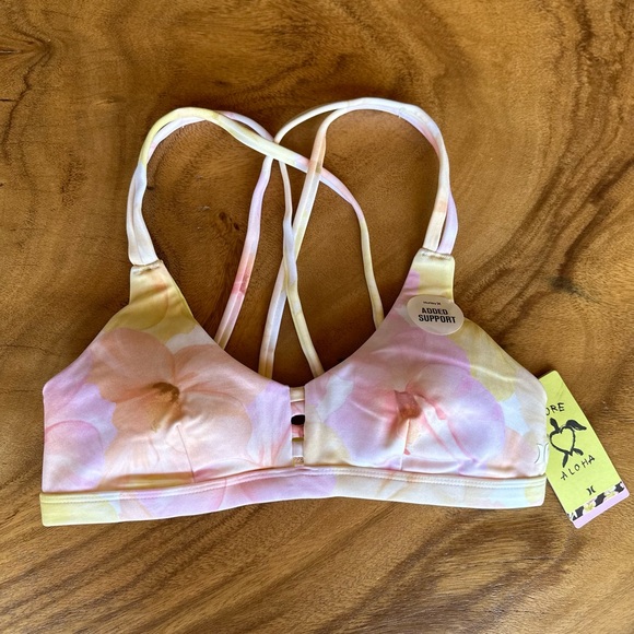 Hurley x Moore Aloha Max Hibiscus Scoop Bikini Top - Picture 2 of 6